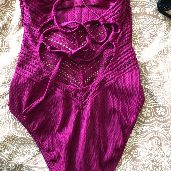 Robin Piccone Knit Swimsuit in Fuschia - Picture 6 of 7
